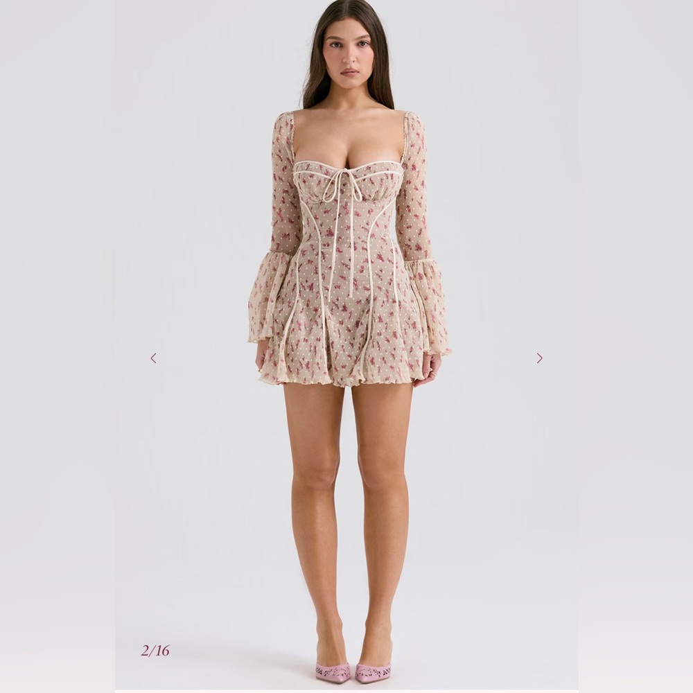 ANALISSA
Vintage Cream Rose Print Corset Mini Dress - Picture 2 of 11